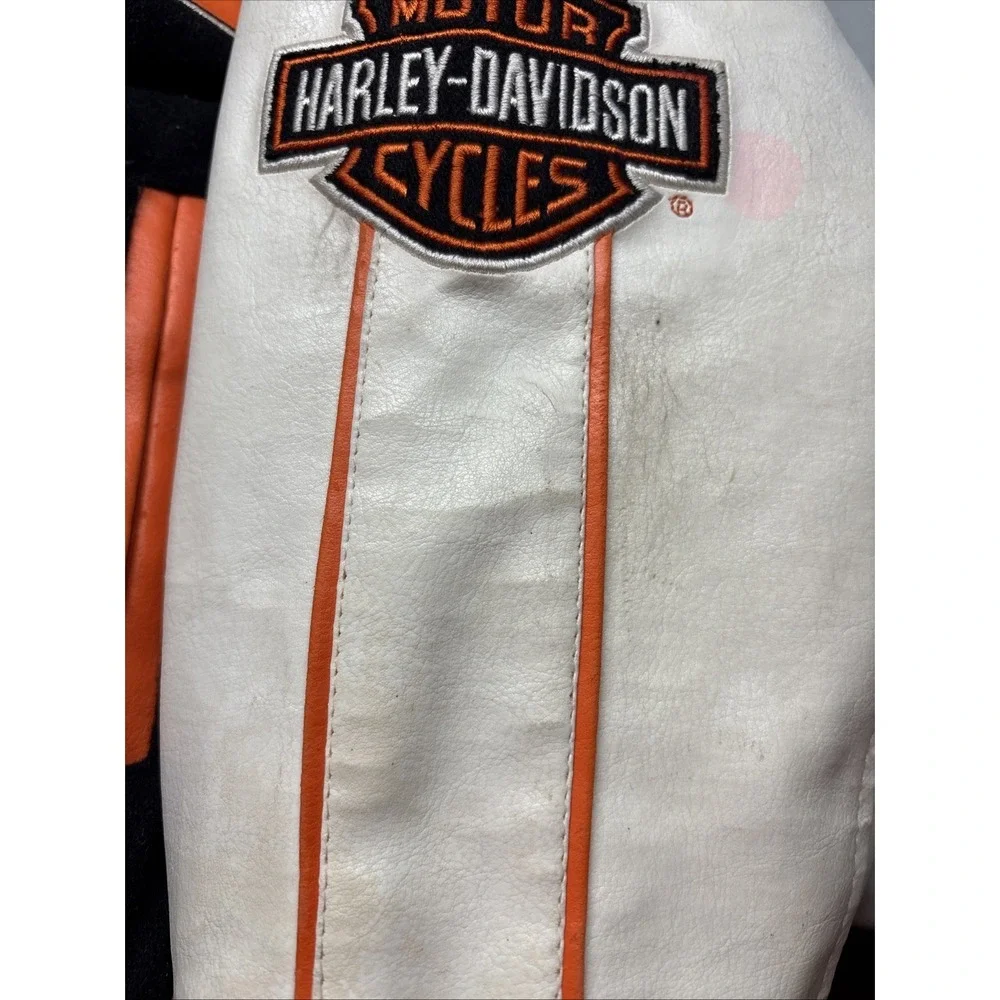 Youth Harley Davidson Varsity Letterman Jacket Marked Size 7 **See Description**